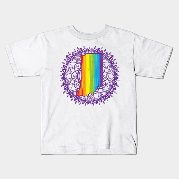 Indiana Mandala Pride Kids T-Shirt by Manfish Inc.